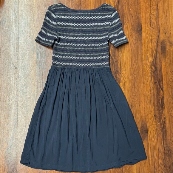 Anthropologie Saturday Sunday Gray White Fit and Flare Dress - Picture 6 of 11